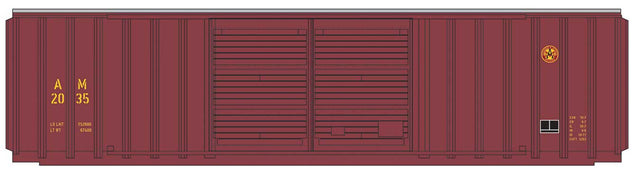 FMC 5283 Cubic Foot Double-Door Boxcar - Ready to Run -- Arkansas & Missouri (maroon, small logo)