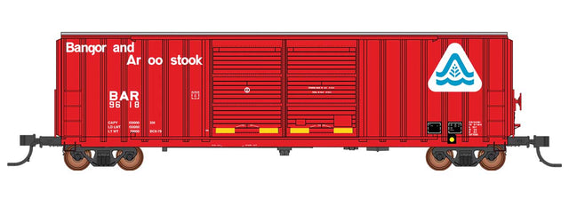 FMC 5283 Cubic Foot Double-Door Boxcar - Ready to Run -- Bangor & Aroostook (1979 Scheme, red, white, blue, Wave Logo)