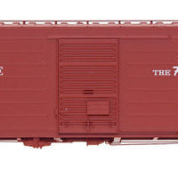 40' Rib-Side Boxcar - Ready to Run -- Milwaukee Road (Boxcar Red, Hiawatha Slogan, Youngstown Doors)