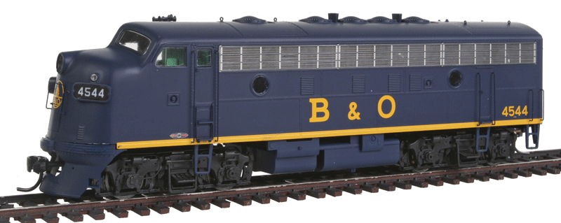 EMD F7A - Standard DC -- Baltimore & Ohio (Solid blue, yellow)