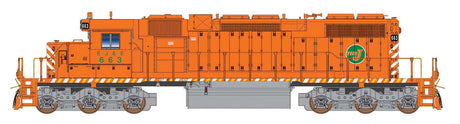 EMD SD38-2 w/DCC -- Elgin, Joliet & Eastern (orange, green, white End Stripes)