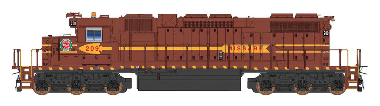 EMD SD38-2 w/Loksound & DCC -- Duluth, Missabe & Iron Range (maroon, yellow)