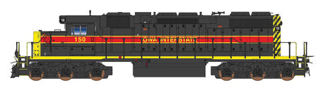 EMD SD38-2 w/Loksound & DCC -- Iowa Interstate (black, red, yellow)