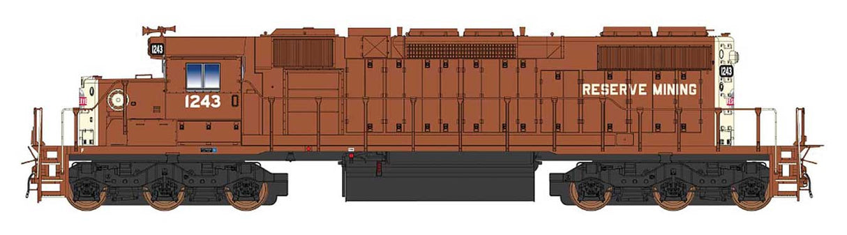 EMD SD38-2 - DCC -- Reserve Mining (Boxcar Red, cream)