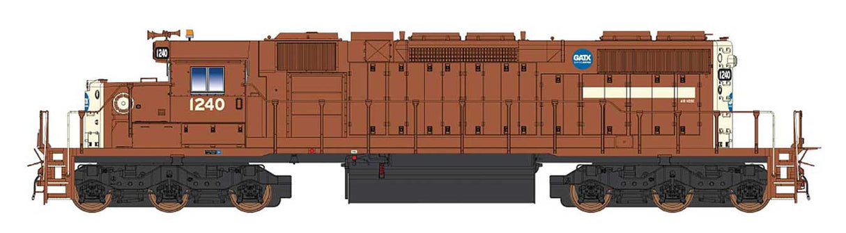 EMD SD38-2 - DCC -- GATX Leasing (Ex-Reserve Mining, Boxcar Red, cream)