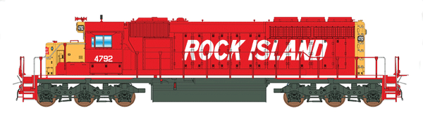 EMD SD40-2 No Dynamic Brakes - Standard DC -- Rock Island (red, yellow, white, Billboard Lettering)