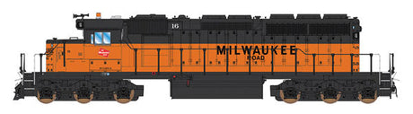 EMD SD40-2 w/LokSound & DCC -- Milwaukee Road (orange, black)