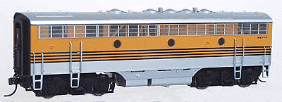 Regal Line Diesel EMD F7B Phase I Powered, Assembled -- Denver & Rio Grande Western (Aspen Gold & Aluminum, black striping)