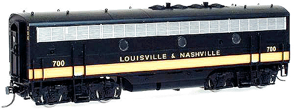 Regal Line Diesel EMD F7B Phase I Smart Dummy, Assembled -- Louisville & Nashville (black & cream w/orange pinstripes)