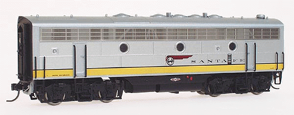 Regal Line Diesel EMD F7B Phase I Smart Dummy, Assembled -- Santa Fe (Passenger "Yellowbonnet" silver w/yellow nose)