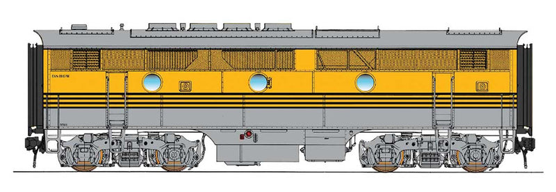 EMD F3B - LokSound and DCC -- Denver & Rio Grande Western (4-Stripe, Aspen Gold, silver, black)