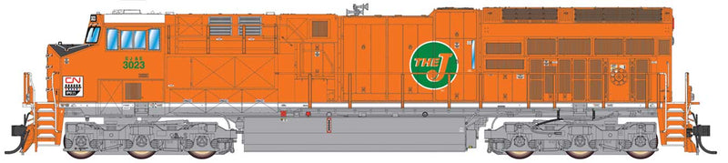 GE ET44AH Tier 4 - LokSound and DCC -- Canadian National 3023 (Elgin, Joliet & Eastern, Heritage, orange, green)