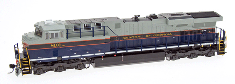 GE ES44AC w/DCC -- Norfolk Southern #8101 (Central of Georgia Heritage Scheme; blue, gray)