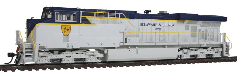 Famous Image Collector Series Diesel GE ES44AC - Standard DC -- Delaware & Hudson (Fantasy Scheme, gray, blue, yellow)