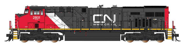 GE ES44AC GEVO - Sound and DCC -- Canadian National (black, red, white, Website Logo)