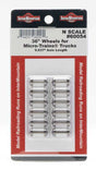 Metal Wheelsets -- 36" Diameter, .537 Axle Length for MTL Trucks - 12 Axles