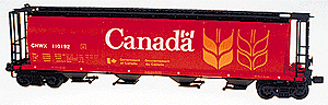 Cylindrical Covered Hopper - Trough Hatch Version -- CNWX, Red Canada