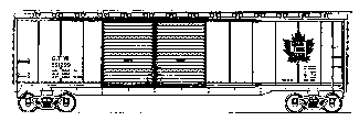 50' AAR Standard Double-Door Boxcar -- Grand Trunk Western (End Door, Boxcar Red, white lettering, green leaf heral