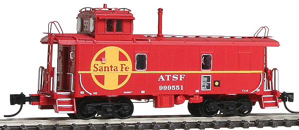 Santa Fe Rebuilt Steel Cupola Caboose - Ready to Run -- Santa Fe (CE-1 w/Sealed Cupola Windows, red, yellow, Large Logo)