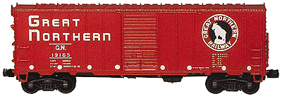 40' 12 Panel Boxcar -- GN Empire Builder (Vermillion Red, white lettering)