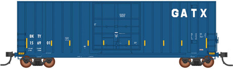 Gunderson 50' Hi-Cube Plug-Door Boxcar Modern Ends - Ready to Run - Value Line -- GATX BKTY #156934 (blue, white, yellow conspicuity marks)