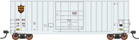 Gunderson 50' Hi-Cube Plug-Door Boxcar Modern Ends - Ready to Run - Value Line -- Canadian American #1052 (gray, maroon)