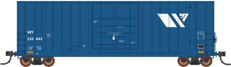 Gunderson 50' Hi-Cube Plug-Door Boxcar Modern Ends - Ready to Run - Value Line -- Southern Railway of British Columbia #533087 (blue, white)