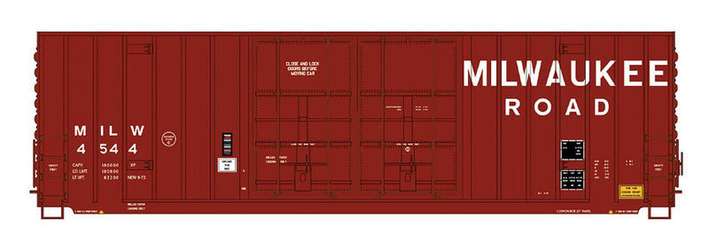 Gunderson 50' Hi-Cube Double-Plug Door Boxcar - Ready to Run - Value Line -- Milwaukee Road (1970s; Boxcar Red, Medium Lettering)