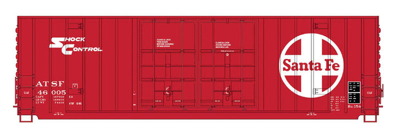 Gunderson 50' Hi-Cube Double-Plug Door Boxcar - Ready to Run - Value Line -- Santa Fe (1985, red, white, Large Circle/Cross Logo)