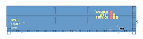 FMC Welded-Side Wood Chip Gondola - Ready to Run - Value Line -- Golden West Service GVSR (blue, yellow, red)