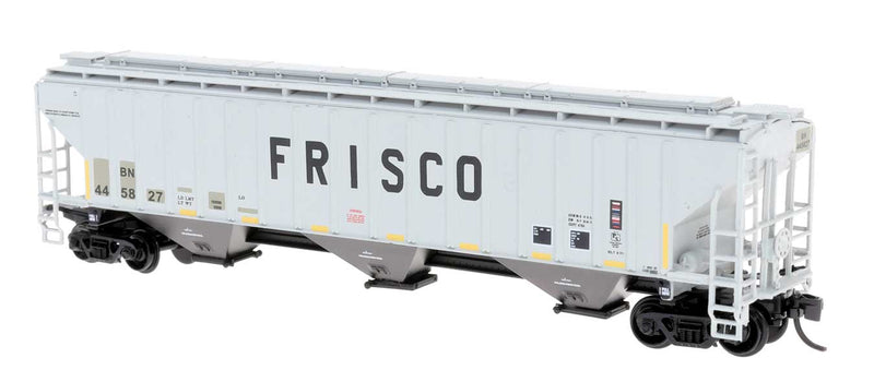 PS2CD 4750 Cubic Foot 3-Bay Covered Hopper - Ready to Run -- St. Louis-San Francisco BN (Patched, gray, black, Billboard Frisco)