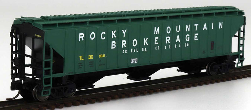 PS2CD 4750 Cubic Foot 3-Bay Covered Hopper - Ready to Run -- Rocky Mountain Brokerage (green, black)
