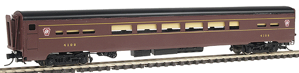 P85 Coach - Assembled Centralia Car Shops Model w/Couplers & Trucks -- Pennsylvania Railroad "Keystone Herald"