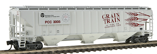 PS2CD 4750 Cubic Foot 3-Bay Covered Hopper - Ready to Run -- Grain Train - PCC - Washington State Department of Transportation