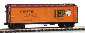 R-40-23 Steel Ice Reefer - Ready to Run -- Iowa Beef Packers IBPX (Reefer Orange w/Boxcar Red roof & ends)