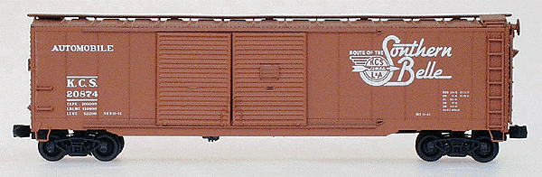AAR 50' Standard Double-Door Boxcar - Ready to Run -- Kansas City Southern ("Route of the Southern Belle" Boxcar Red, white)