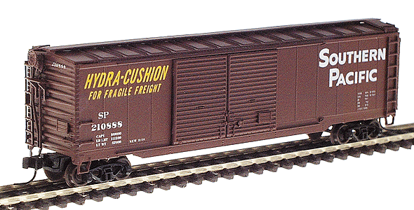 AAR 50' Standard Double-Door Boxcar - Ready to Run -- Southern Pacific (Boxcar Red w/yellow "Hydra-Cushion" & white SP lettering