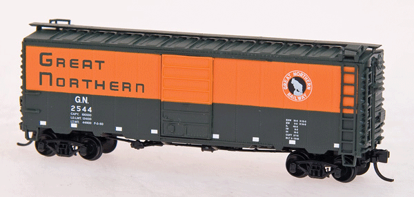 40' 12-Panel Boxcar - Ready to Run -- Great Northern (Express, Omaha Orange, Pullman Green)