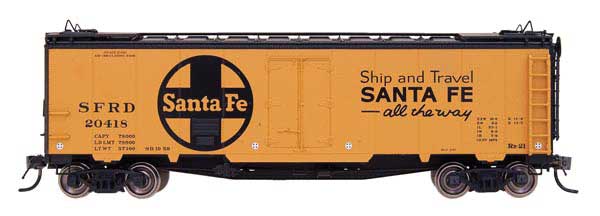 Santa Fe 40' Steel Ice Reefer - Ready to Run -- Santa Fe Ship & Travel (Large Herald)-2