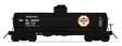 ACF Type 27 Riveted 8,000-Gallon Tank Car - Ready to Run -- Koppers KOPX (black, white, red)-1