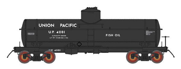 ACF Type 27 Riveted 8000-Gallon Tank Car - Ready to Run -- Union Pacific (black)