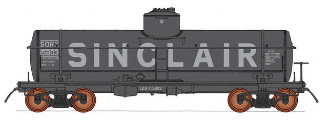 ACF Type 27 Riveted 8,000-Gallon Tank Car - Ready to Run -- Sinclair SDRX (black, silver, Billboard Sinclair)