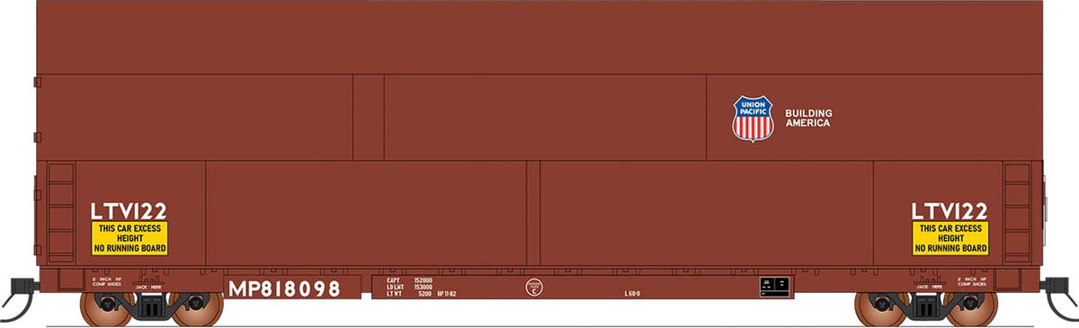Sky Box Aerospace Flatcar with Cover - Ready to Run -- Union Pacific MP (Post 1996, Boxcar Red)