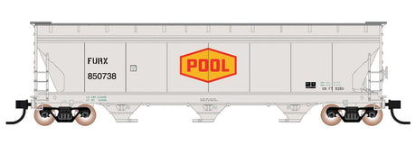 ACF 4650 Cubic Foot 3-Bay Covered Hopper - Ready to Run -- First Union Rail FURX (Ex-POOL Grain, gry, yellow, red)