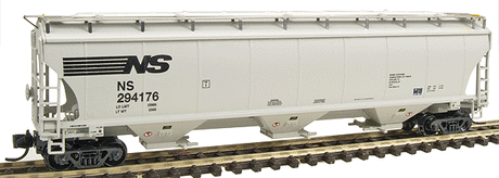 Trinity 5161 Cubic Foot Covered Hopper - Ready to Run -- Norfolk Southern (gray, black)-1