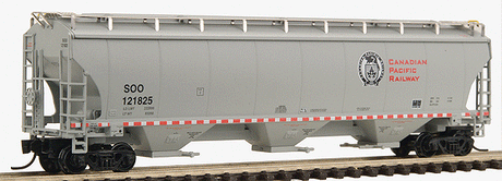 Trinity 5161 Cubic Foot Covered Hopper - Ready to Run -- Canadian Pacific (gray, red, white, Beaver Logo)-1