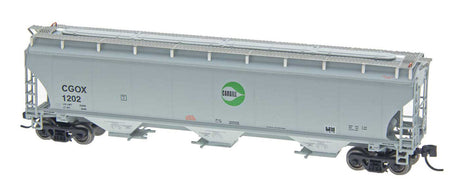 Trinity 5161 Cubic Foot Covered Hopper - Ready to Run -- Cargill CGOX (gray, green Logo)
