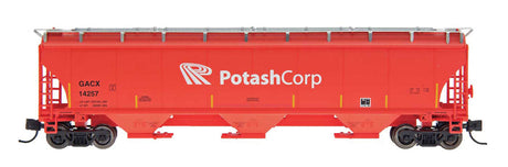 Trinity 5161 Cubic Foot Covered Hopper - Ready to Run -- Potash Corp. (salmon, white, P Logo & Lettering)