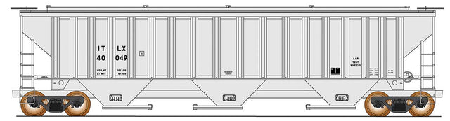 Trinity Rib-Side Covered Hopper - Ready to Run -- ITLX (gray, reporting marks only)