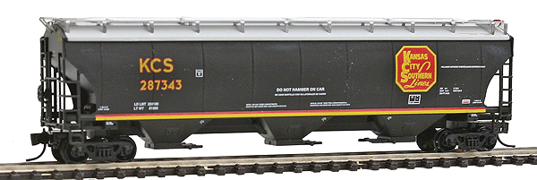 Trinity 5161 Cubic Foot Covered Hopper - Ready to Run -- Kansas City Southern (black, red, gray, yellow)-1